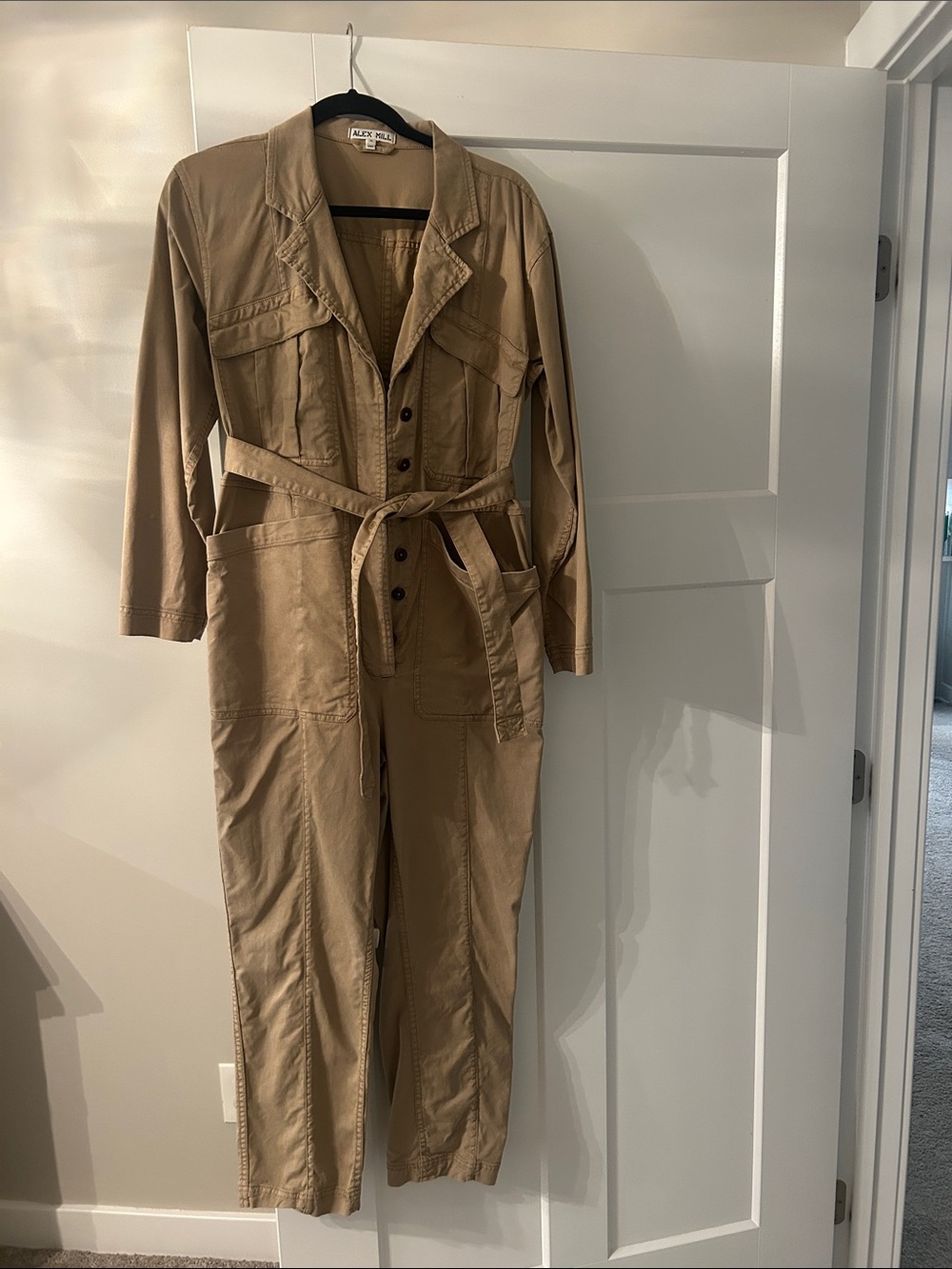 Alex Mill Tan Utility Jumpsuit with Belted Waist